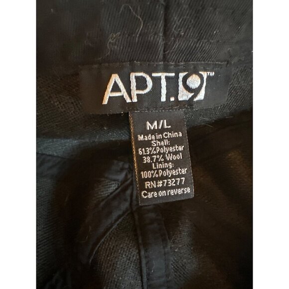 APT. 9 M/L Dark Gray Herringbone Flat Cap Newsboy Hat Wool Blend - Picture 5 of 5